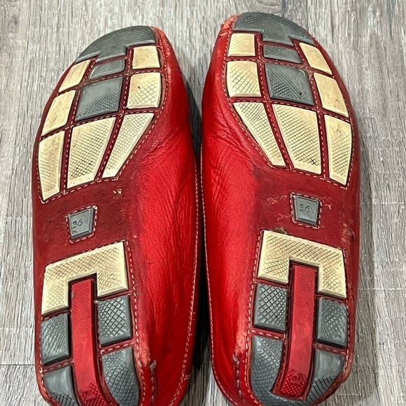 Prada EU36.5 (US6) Genuine Leather Loafers Silver Buckle - Picture 8 of 8